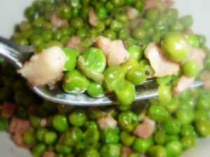 Peas with pancetta